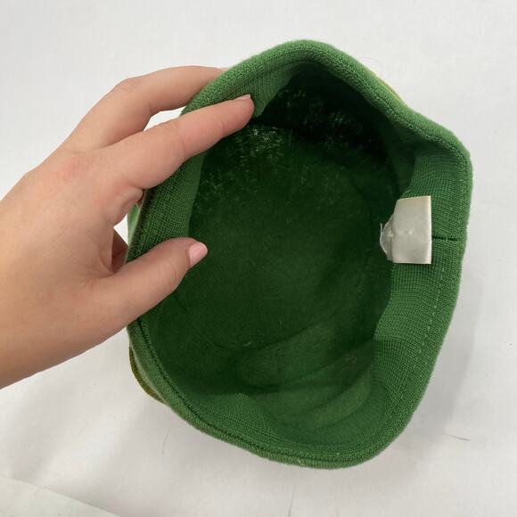 wool green inside out seam beanie